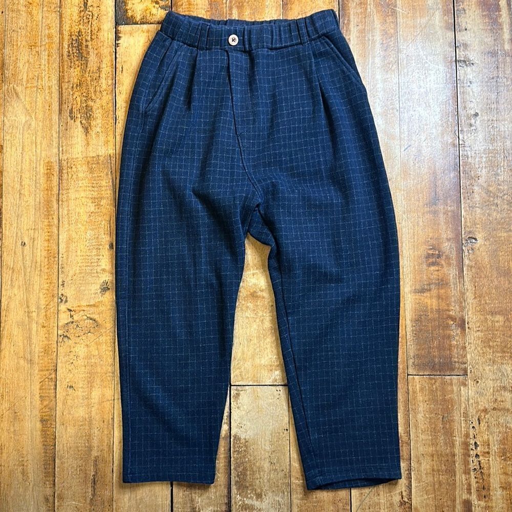 Zara pants size 8 dress pants unisex blue plaid academia